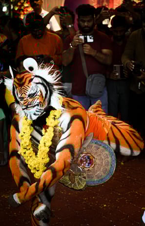 krishna janmashtami in udupi - tiger dance