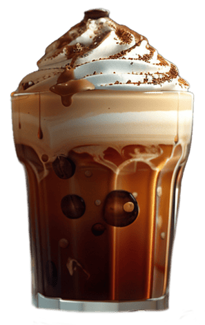 sweet caramel frappe coffee