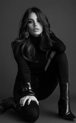 Fotografía en blanco y negro de modelo de nuestra agencia de modelos
