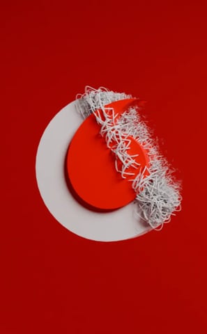 Vodafone logo on a red background