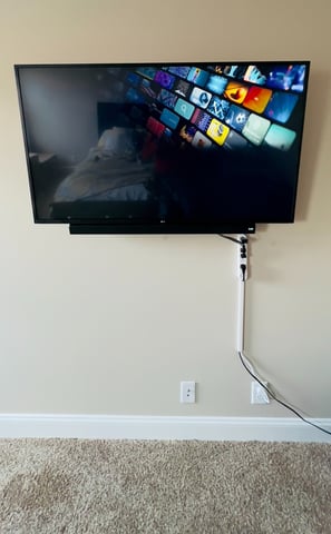 Basic TV install with sound bar and wire covers