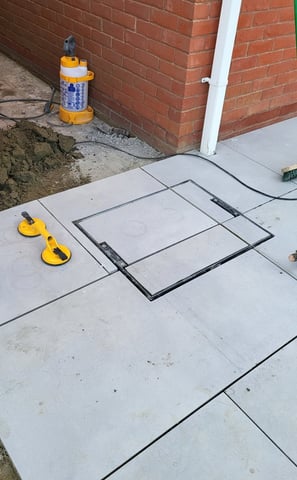 Porcelain paving being laid in acle, norfolk