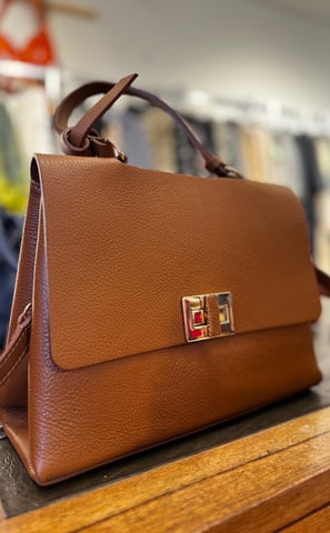 Sac à main en cuir marron