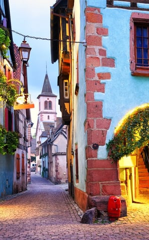 France Alsace village colorful Riquewhir