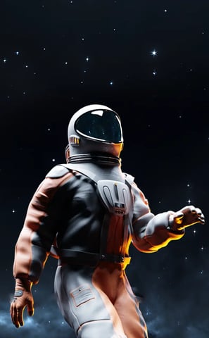 an astronaut in a space suit and helmet floating in space