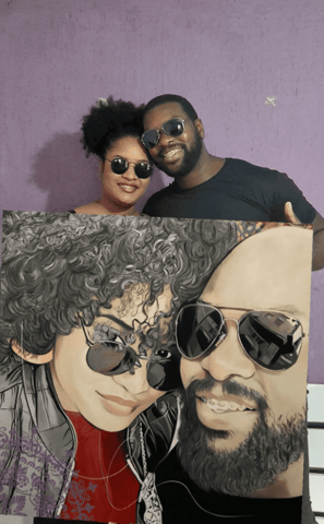 Quadro de casal personalizado.