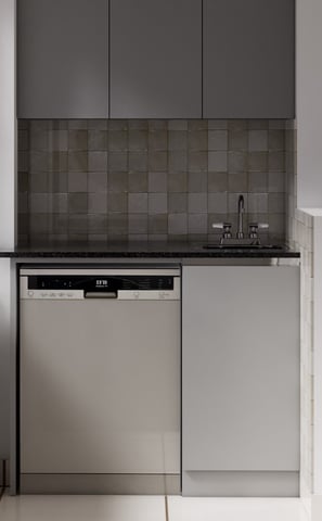 Built in dishwasher and sink