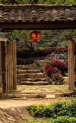 Hình view cổng vào của Mế Farmstay Cao Bằng