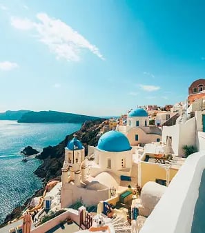 a view of a blue dome shaped building with a blue dome in the background