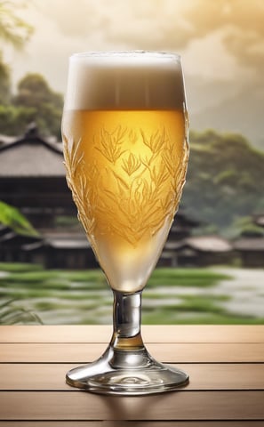 three glasses of beer sitting on top of a table