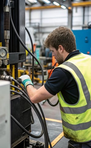 On-site hydraulic hose service in a manufacturing plant