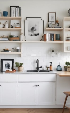 Suggest swapping for brighter, cleaner, styled home photos (e.g., minimalist bedrooms, calm kitchen
