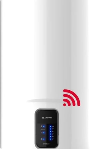 a white tankless water heater with wififit