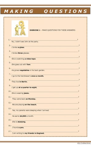 Making questions worksheet