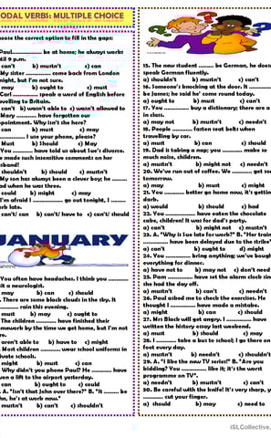 Modal verbs worksheet