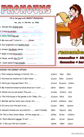object pronouns worksheet