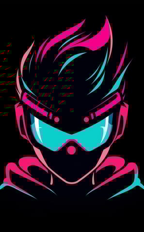 Silhouette colorée logo NeoGlitch sur fond noir