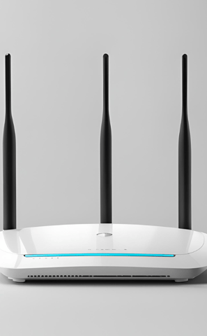 white wifi router with three black antennas