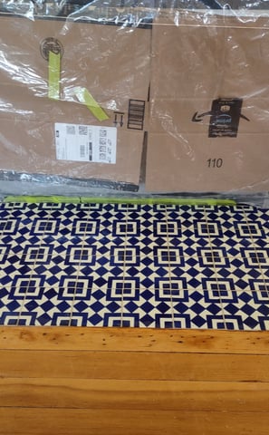 mosiac fireplace floor
