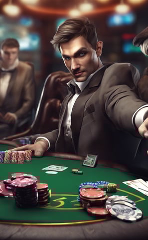 person using computer playing FPS game