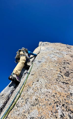 Spigolo Vinci on Pizzo Cengalo