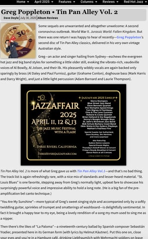 Real 1920s - 30s jazz singer Sydney The Syncopated Times Greg Poppleton