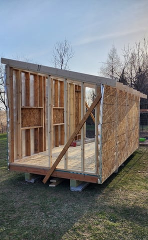 Chicken coop under construction