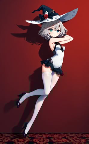 a woman in a witch hat and a hat with a knife and knife