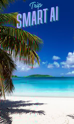 a beach with palm trees and a blue sky in Puerto Rico