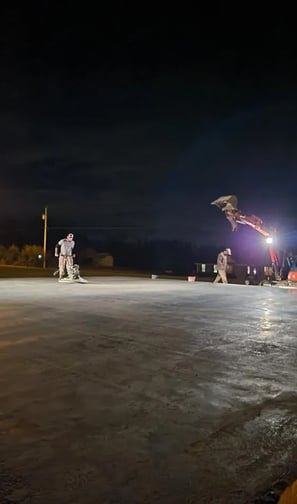 late night concrete foundation work in huntsville