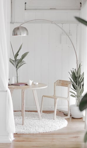 Boho chic table and chair home office