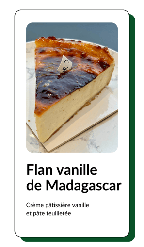 part de flan vanille de madagascar