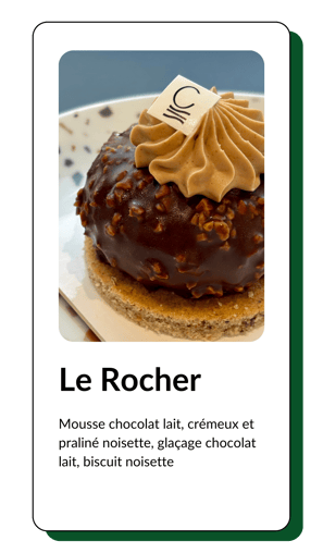 pâtisserie le rocher mousse chocolat et glaçage chocolat