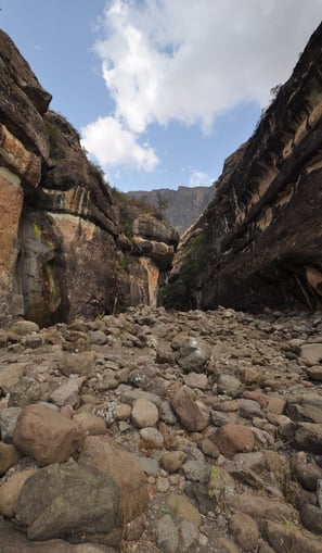 Tugela gorge walk and Policemans Helmet, Thendele Upper Camp, Drakensberg Amphitheatre, South Africa