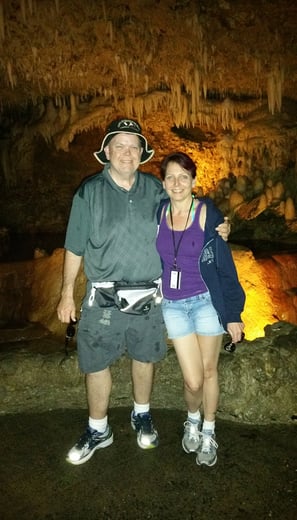 Lady and The Pirate in the caves in Barbados