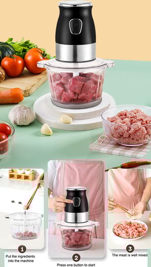 food processor with a variety of ingredients