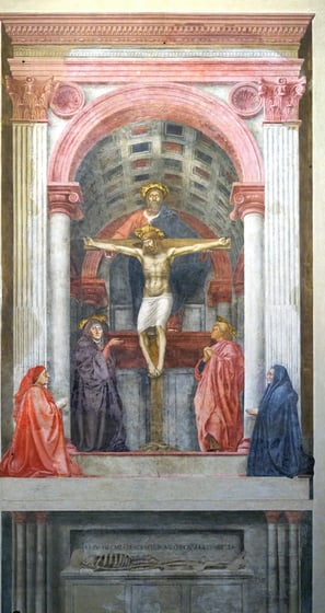 The Holy Trinity, Masaccio, c.1426-1428,  Santa Maria Novella, Florence