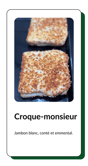 croque monsieur jambon blanc conté et emmental