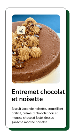 entremet chocolat et noisette