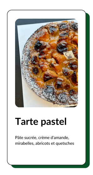 tarte pastel creme d'amande mirabelle abricot