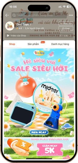 Khoá học trang trí gian hàng shopee