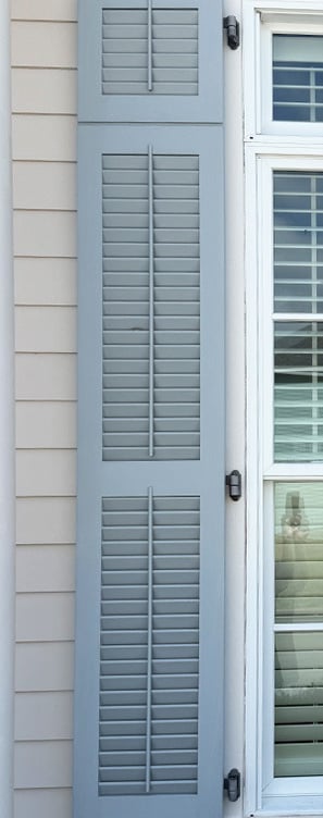 clean blue exterior shutter