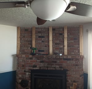 fireplace during remodel