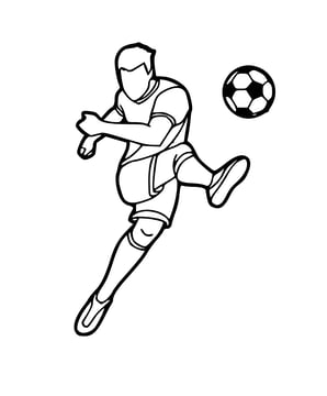 Makkelijike voetbal kleurplaat