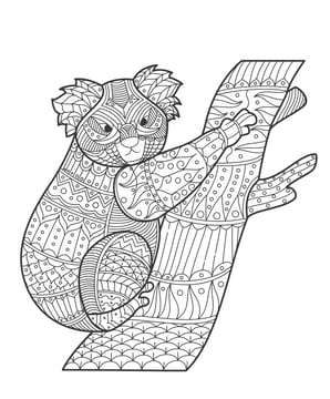 Mandala kleurplaat van een koala beer