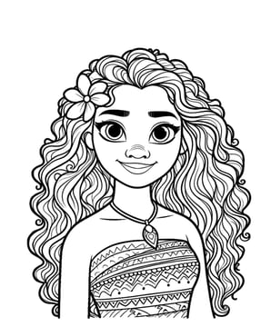 Moana prinses kleurplaat voor meiden