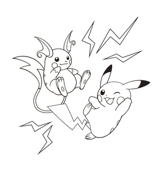 Pikachu kleurplaat