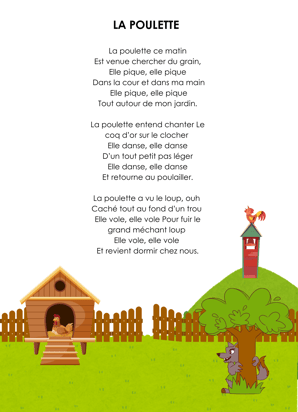 paroles illustrées la poulette