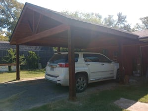 Cedar Carport with Big Beam