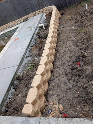 Paver Wall for Flowerbed